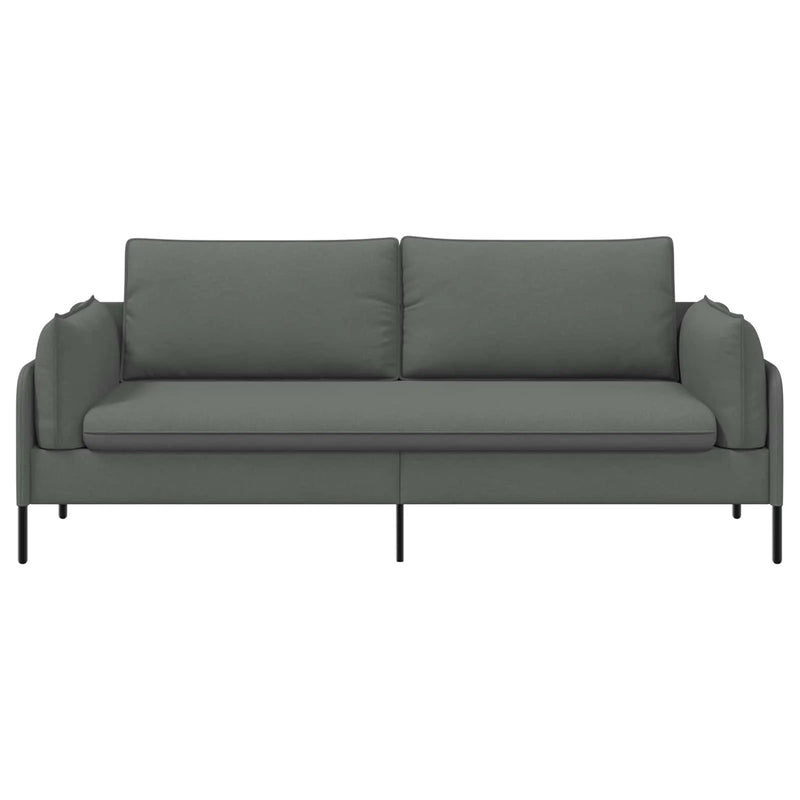 3-Seater Sofa Dark Grey 222 x 81 x 89 cm Fabric