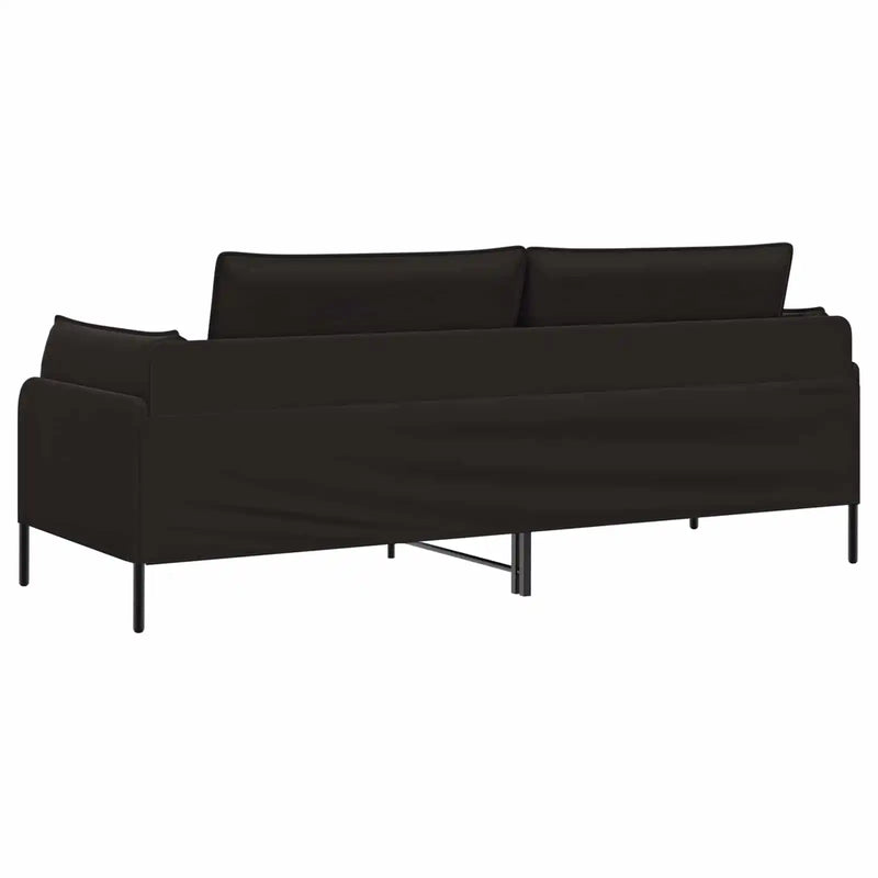 3-Seater Sofa Black 222 x 81 x 89 cm Velvet