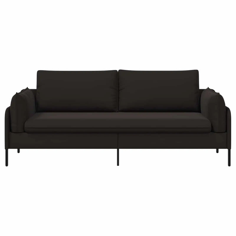 3-Seater Sofa Black 222 x 81 x 89 cm Velvet