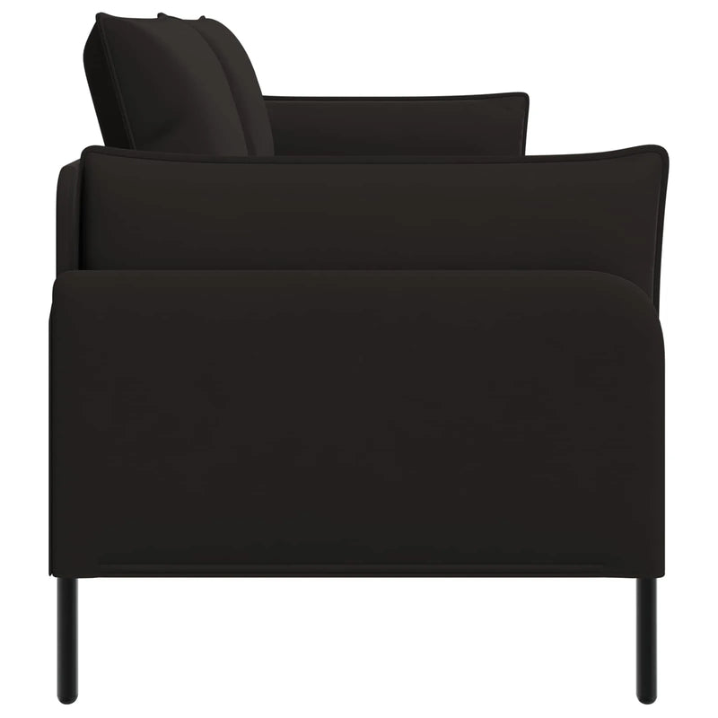 3-Seater Sofa Black 222 x 81 x 89 cm Velvet
