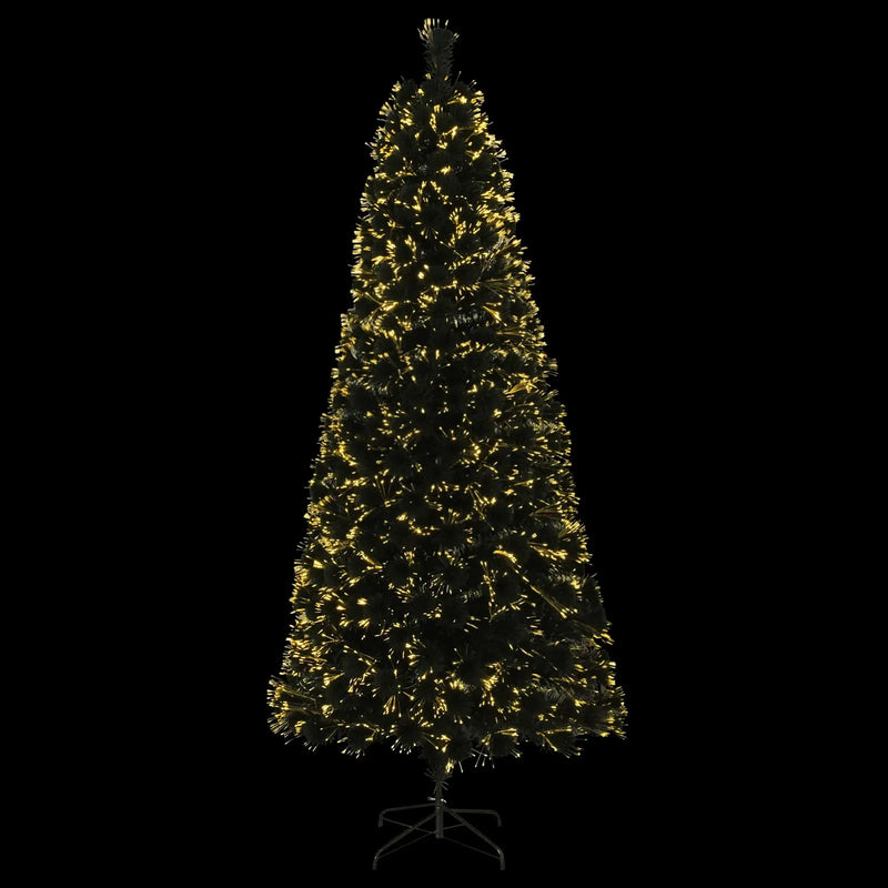 Fiber Optic Christmas Tree 120 cm 12 LEDs Warm White PVC Green