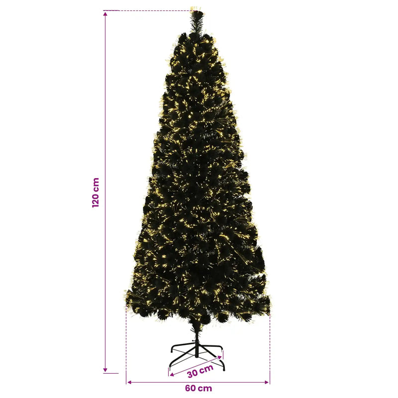 Fiber Optic Christmas Tree 120 cm 12 LEDs Warm White PVC Green