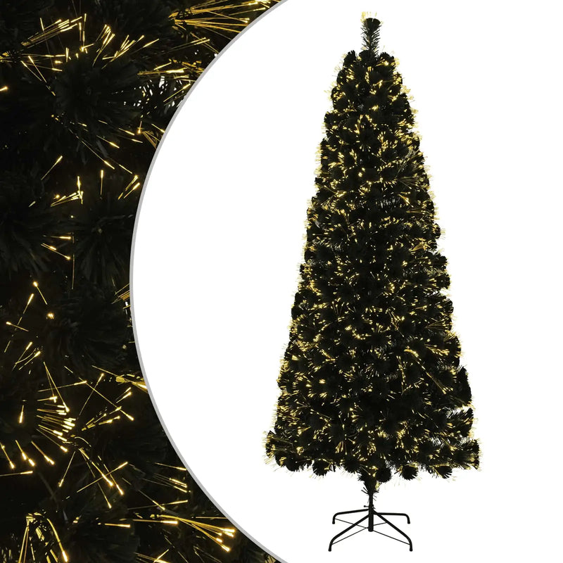 Fiber Optic Christmas Tree 150 cm 24 LEDs Warm White PVC Green