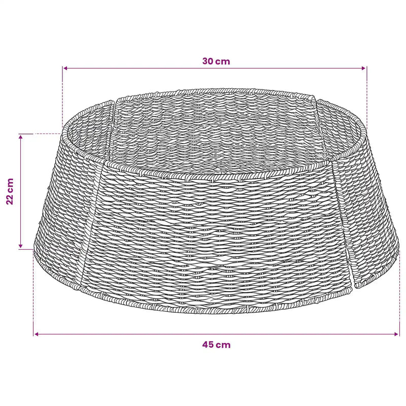 Christmas Tree Collar Round Natural Dia. 45 x 22 cm Seagrass