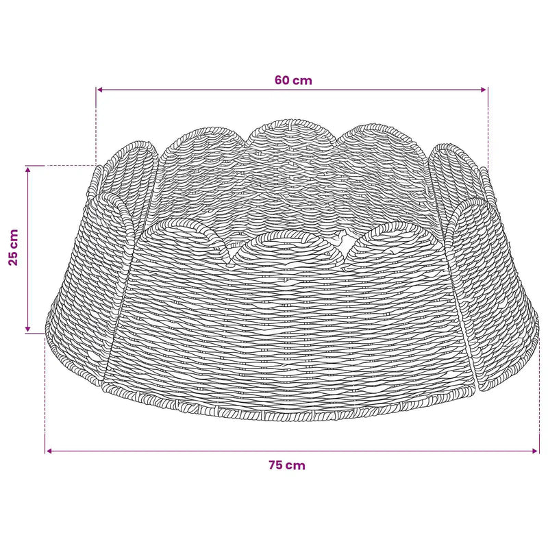 Christmas Tree Collar Round Natural Dia. 75 x 25 cm Seagrass