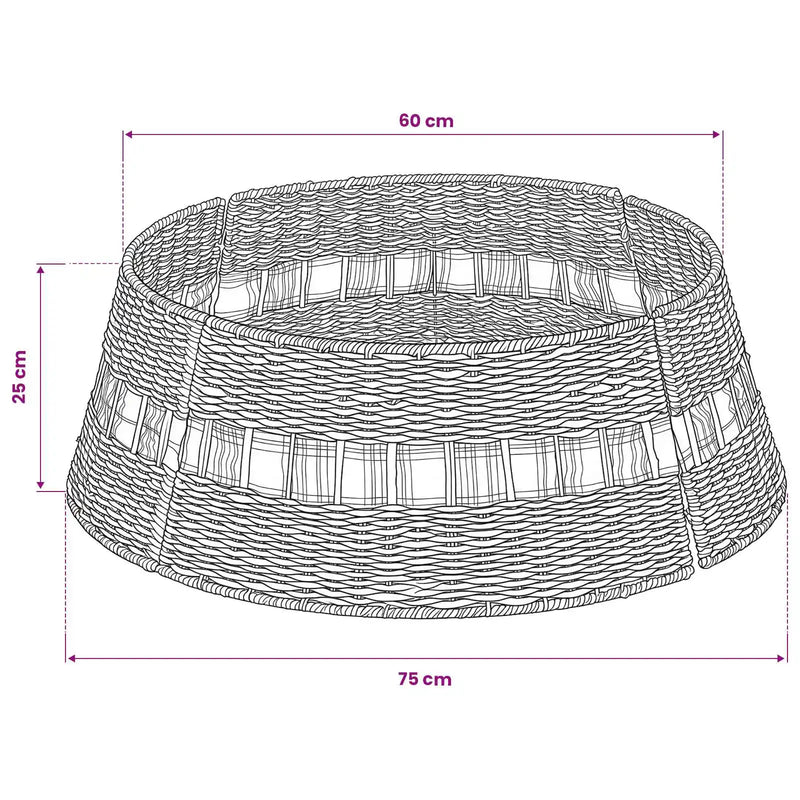 Christmas Tree Collar Round Natural Dia. 75 x 25 cm Seagrass