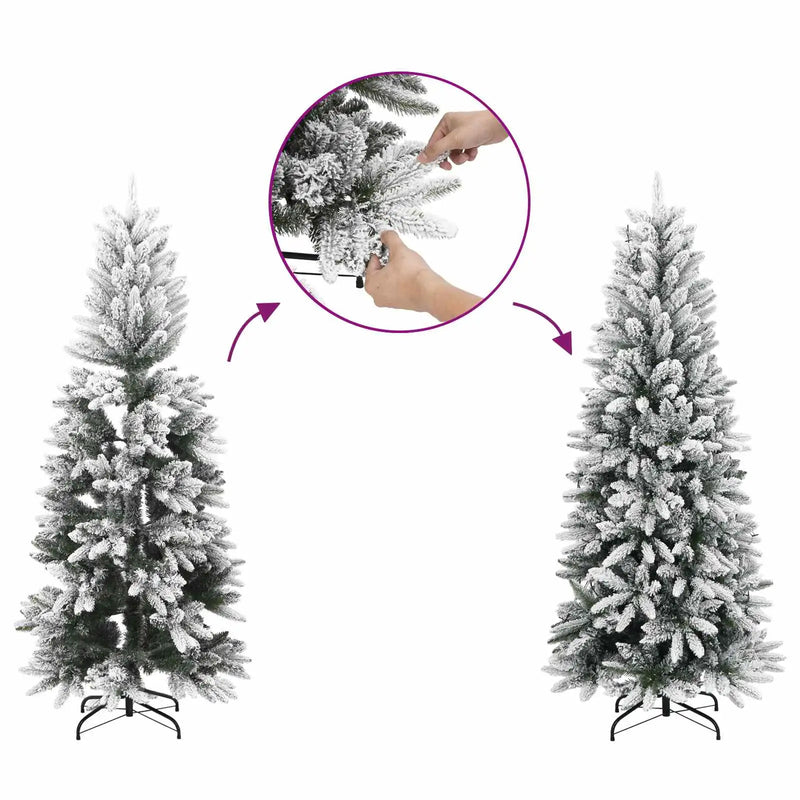 Artificial Slim Christmas Tree 120 cm 150 LEDs Warm White