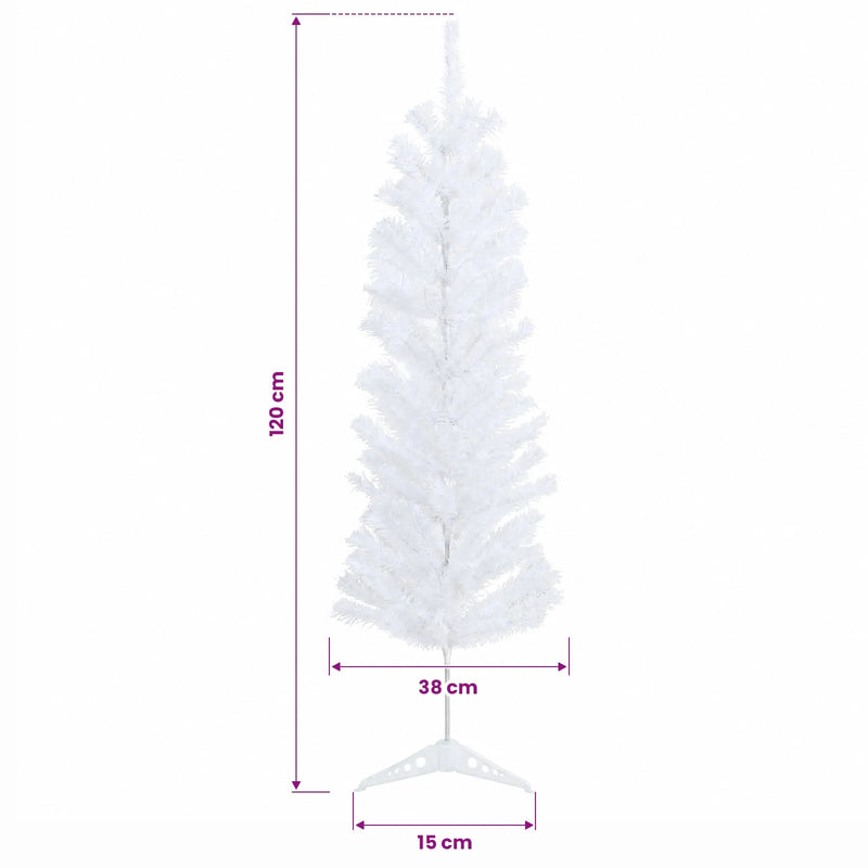 Artificial Slim Christmas Tree 120 cm 150 LEDs Warm White