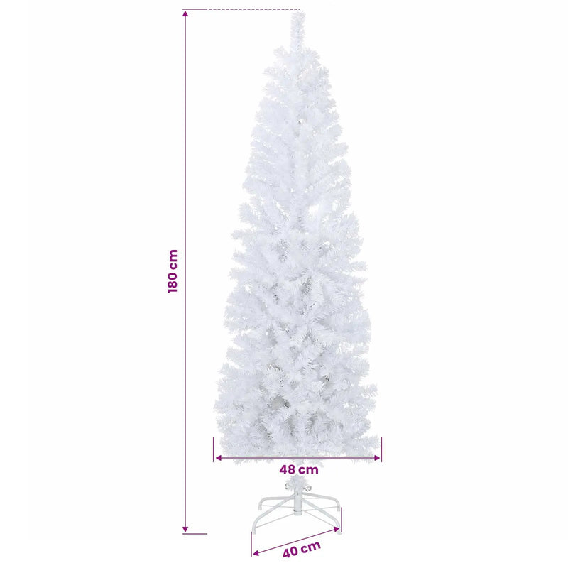 Artificial Slim Christmas Tree 180 cm 300 LEDs Warm White