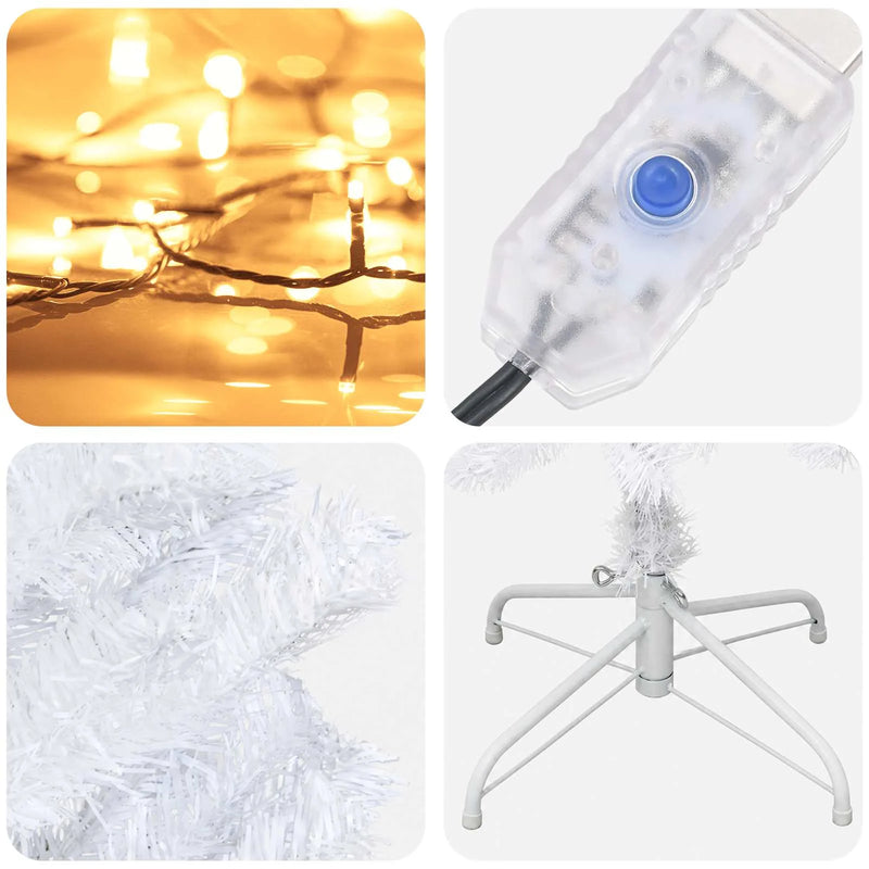 Artificial Slim Christmas Tree 210 cm 300 LEDs Warm White