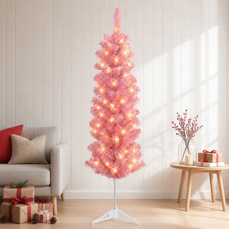 Artificial Slim Christmas Tree 120 cm 150 LEDs Warm White