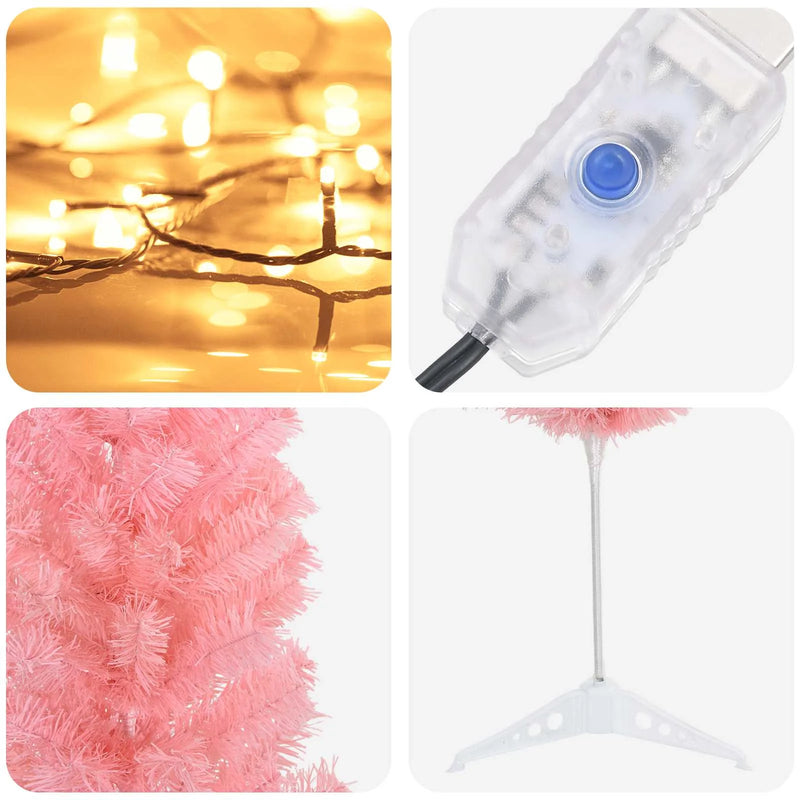 Artificial Slim Christmas Tree 150 cm 150 LEDs Warm White