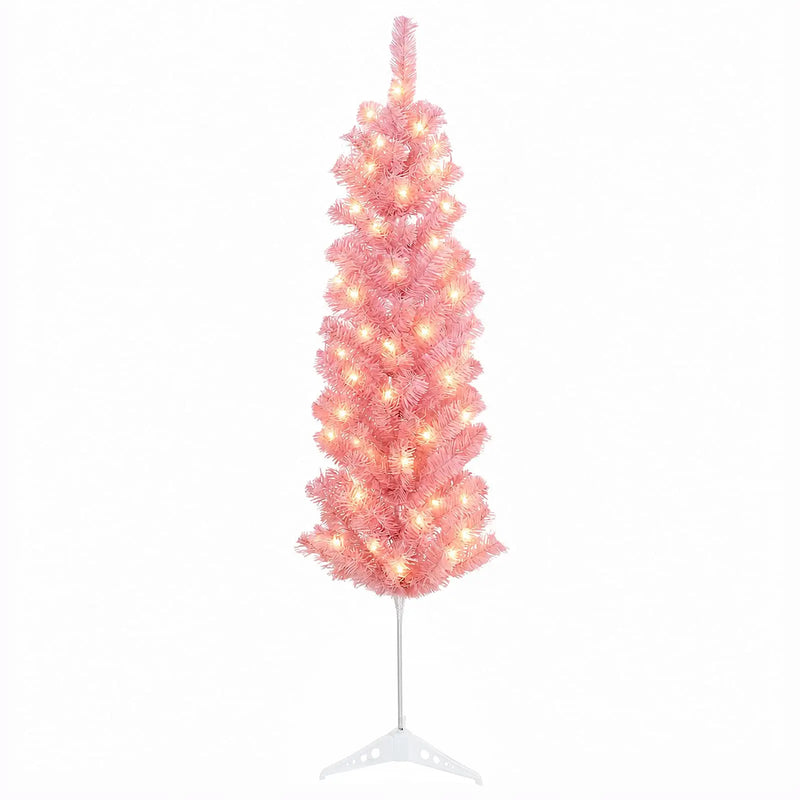 Artificial Slim Christmas Tree 150 cm 150 LEDs Warm White