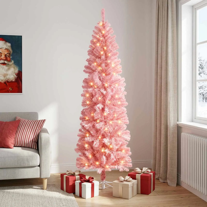 Artificial Slim Christmas Tree 240 cm 300 LEDs Warm White