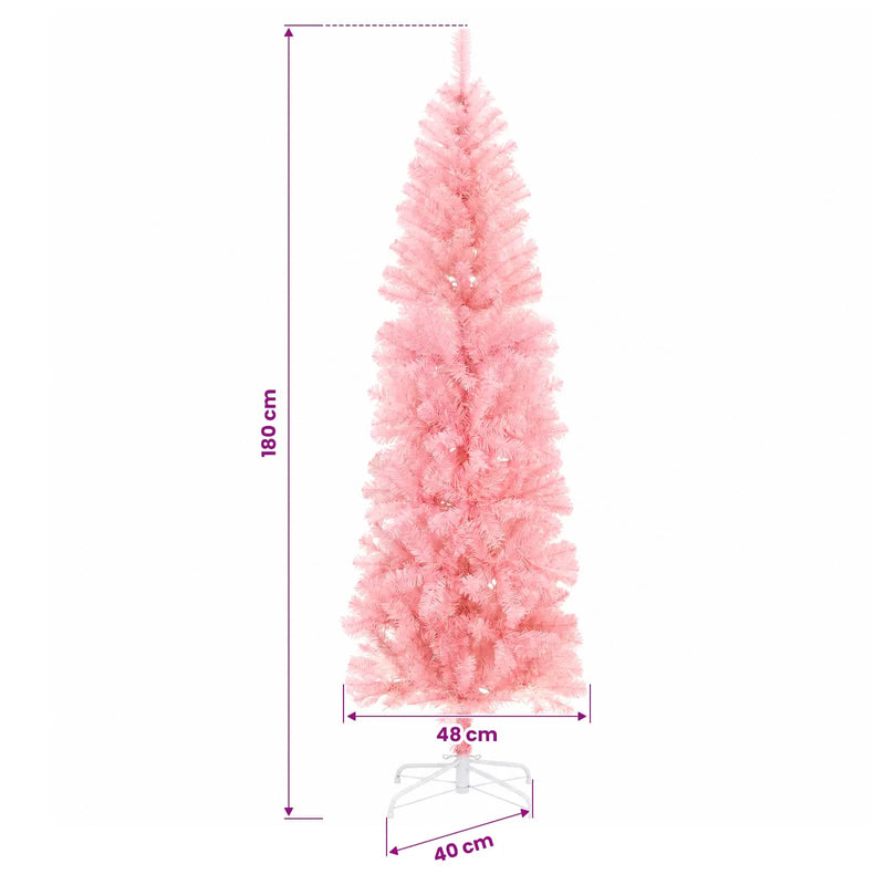 Artificial Slim Christmas Tree 180 cm 300 LEDs Warm White