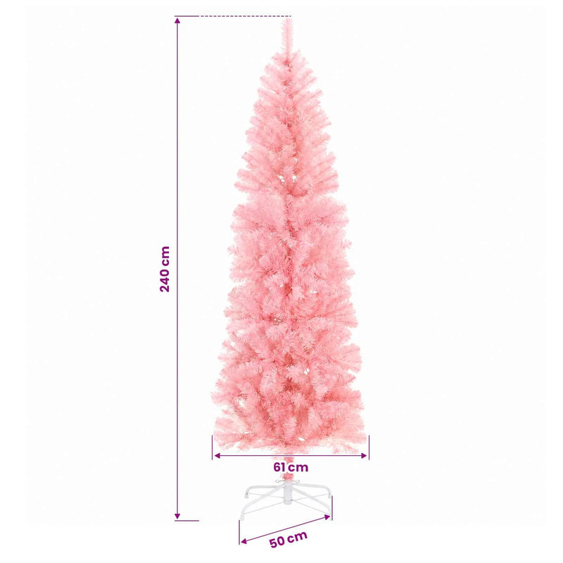 Artificial Slim Christmas Tree 240 cm 300 LEDs Warm White