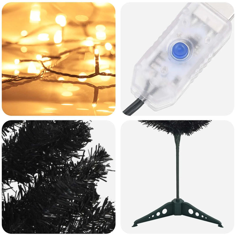 Artificial Slim Christmas Tree 120 cm 150 LEDs Warm White