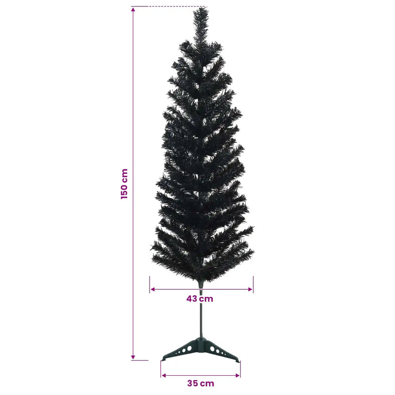 Artificial Slim Christmas Tree 150 cm 150 LEDs Warm White