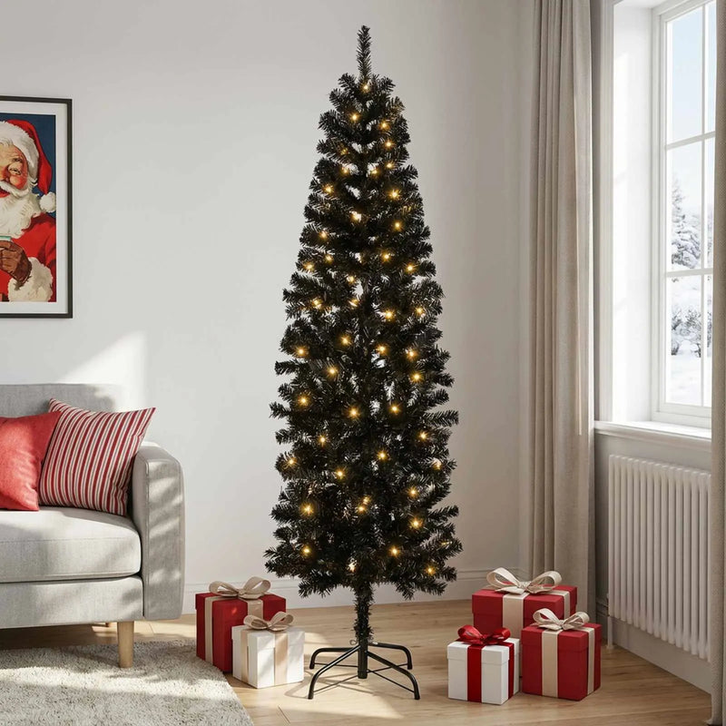 Artificial Slim Christmas Tree 180 cm 300 LEDs Warm White