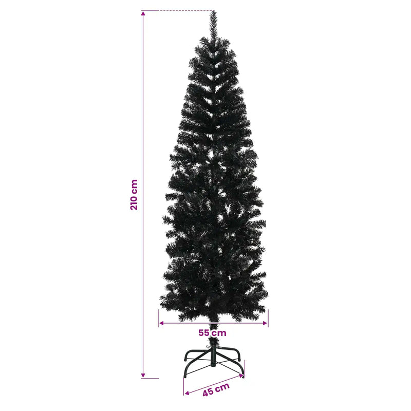 Artificial Slim Christmas Tree 210 cm 300 LEDs Warm White
