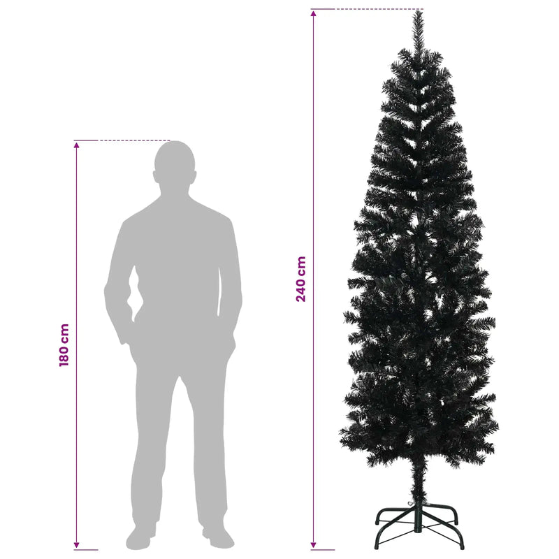 Artificial Slim Christmas Tree 240 cm 300 LEDs Warm White