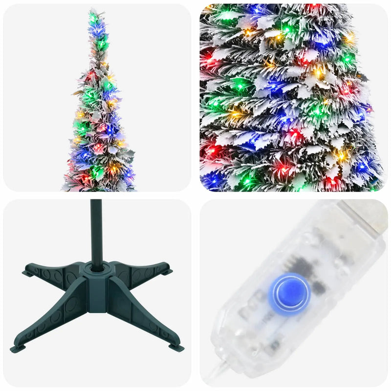 Pop-up LED Christmas Tree 120 cm 50 LEDs PVC Green and white