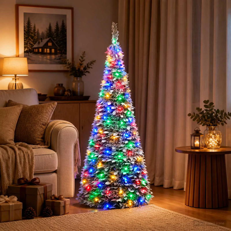Pop-up LED Christmas Tree 120 cm 50 LEDs PVC Green and white