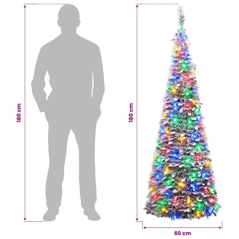 Pop-up LED Christmas Tree 180 cm 150 LEDs PVC Green and white