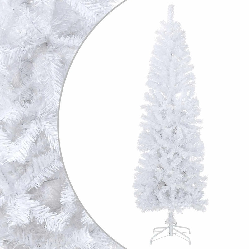 Artificial Slim Christmas Tree 240 cm PVC and Steel White