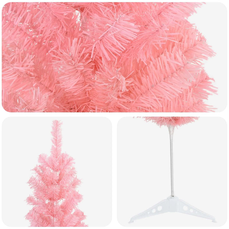 Artificial Slim Christmas Tree 150 cm PVC and Steel Pink
