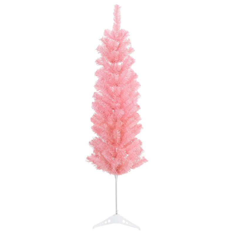 Artificial Slim Christmas Tree 150 cm PVC and Steel Pink