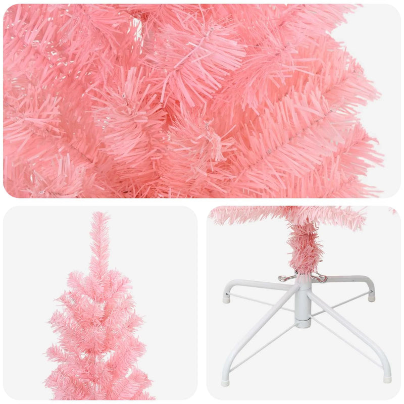 Artificial Slim Christmas Tree 240 cm PVC and Steel Pink