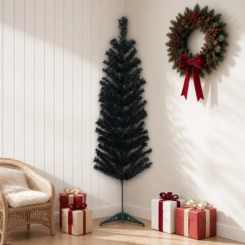 Artificial Slim Christmas Tree 120 cm PVC and Steel Black