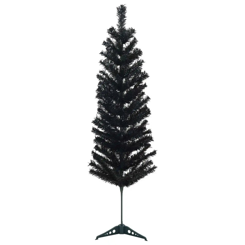Artificial Slim Christmas Tree 150 cm PVC and Steel Black