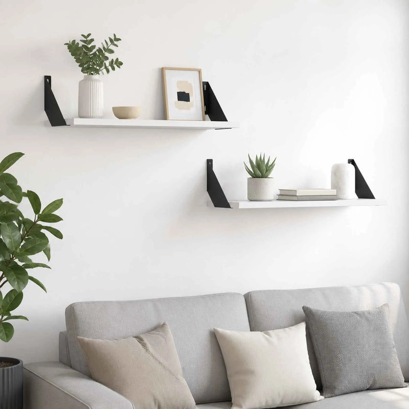 Wall Shelves 2 pcs White 50 x 20 x 17 cm
