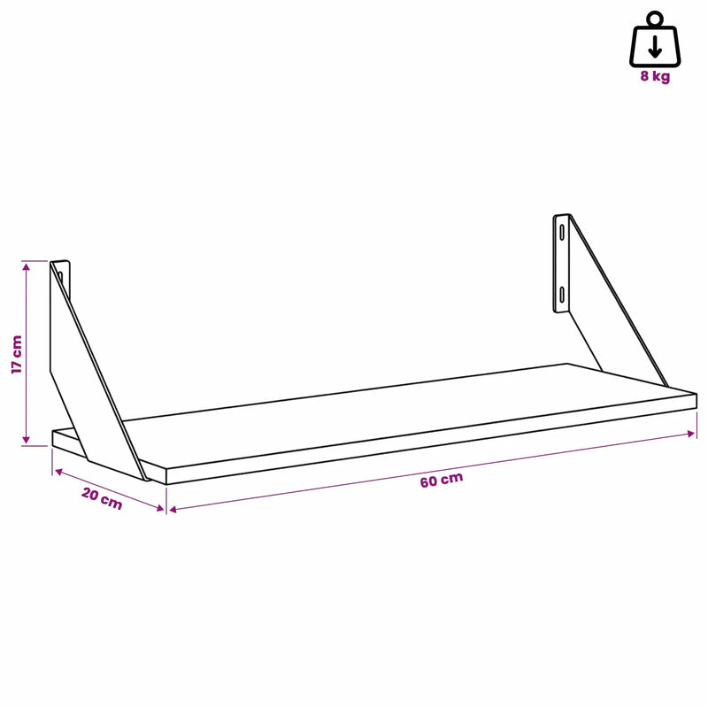Wall Shelves 2 pcs Sonoma Oak 60 x 20 x 17 cm