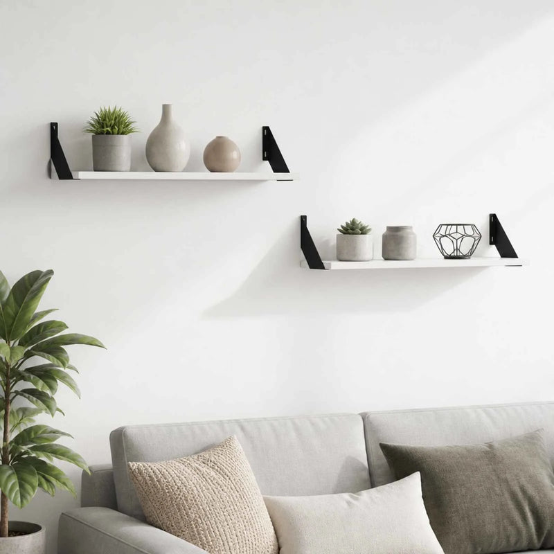 Wall Shelves 2 pcs White 70 x 20 x 17 cm