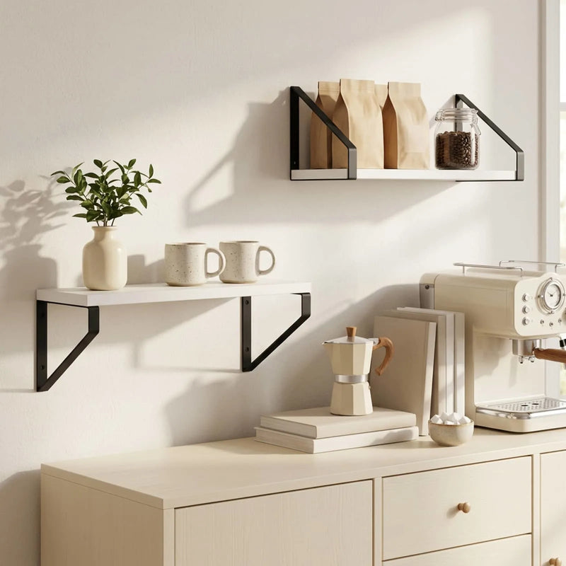 Wall Shelves 2 pcs White 40 x 16 x 15.5 cm