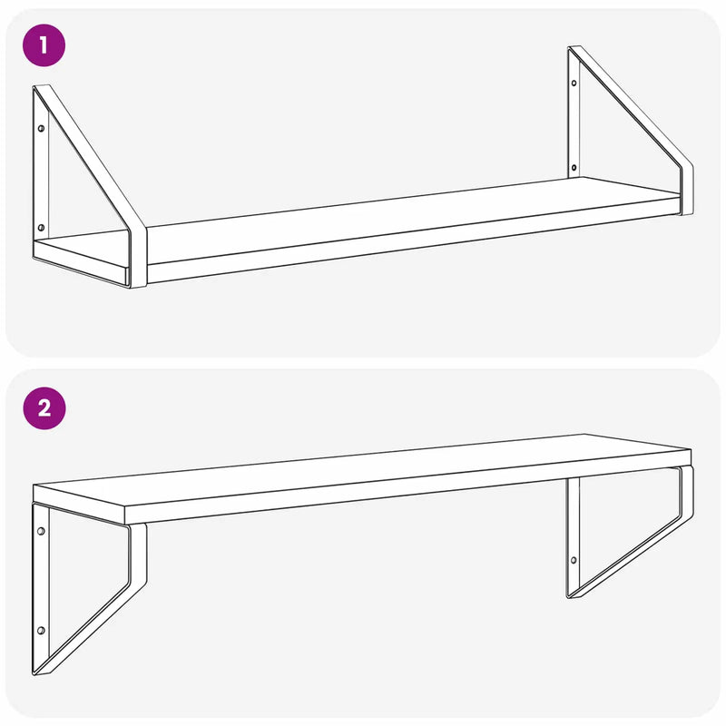 Wall Shelves 2 pcs White 60 x 16 x 15.5 cm