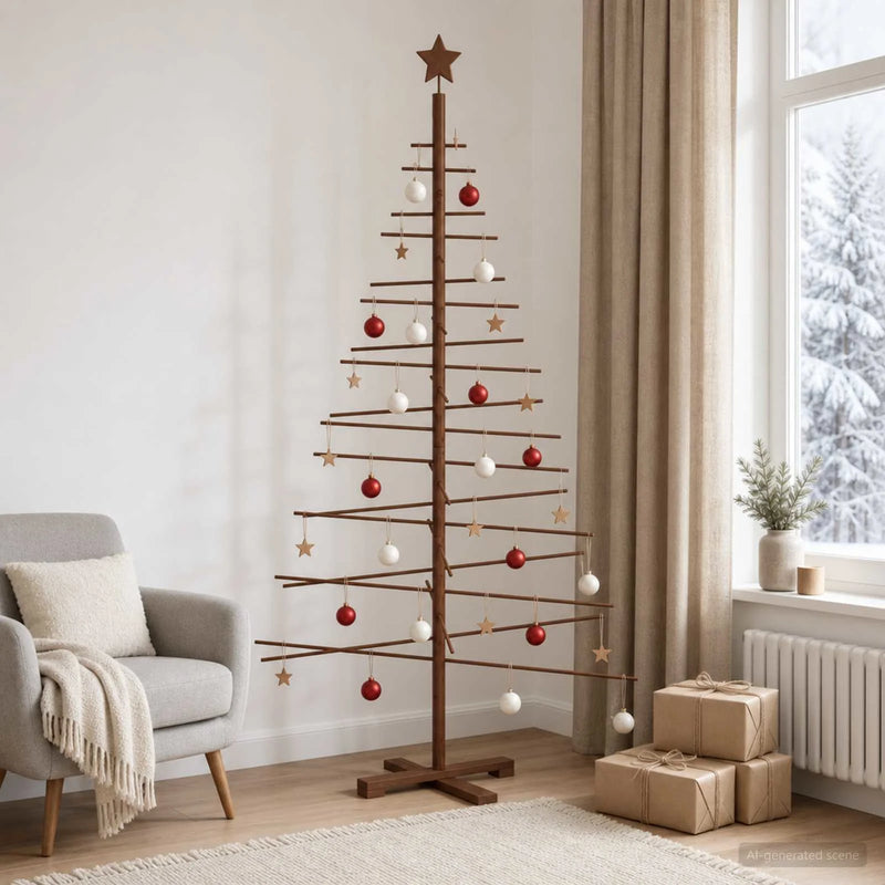 Wooden Christmas Tree KOTKA 180 cm Bamboo and solid pine wood
