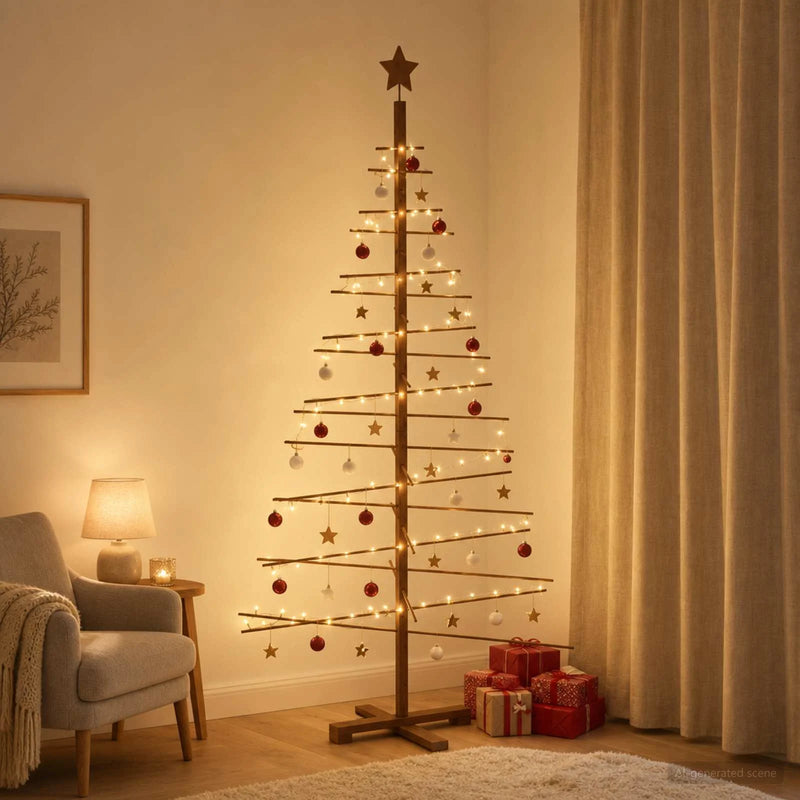 Wooden Christmas Tree KOTKA 180 cm Bamboo and solid pine wood