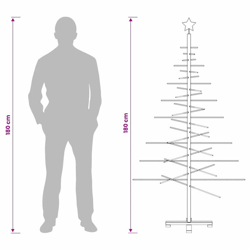 Wooden Christmas Tree KOTKA 180 cm Bamboo and solid pine wood