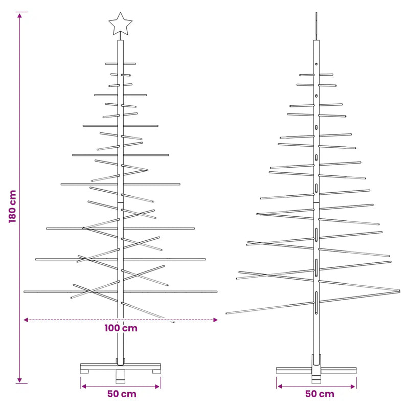 Wooden Christmas Tree KOTKA 180 cm Bamboo and solid pine wood