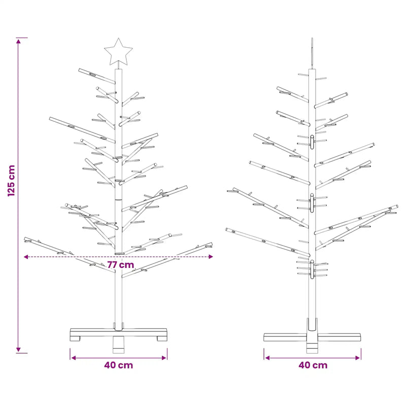 Wooden Christmas Tree KOTKA 125 cm Bamboo and solid pine wood