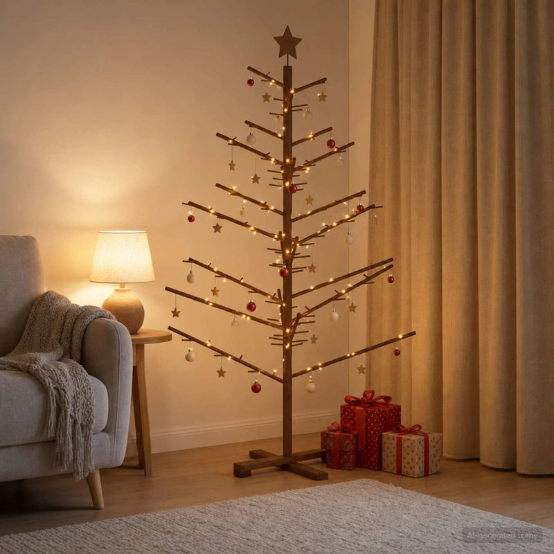 Wooden Christmas Tree KOTKA 150 cm Bamboo and solid pine wood