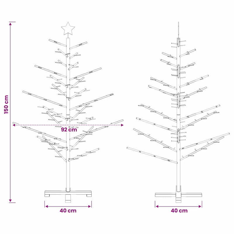 Wooden Christmas Tree KOTKA 150 cm Bamboo and solid pine wood