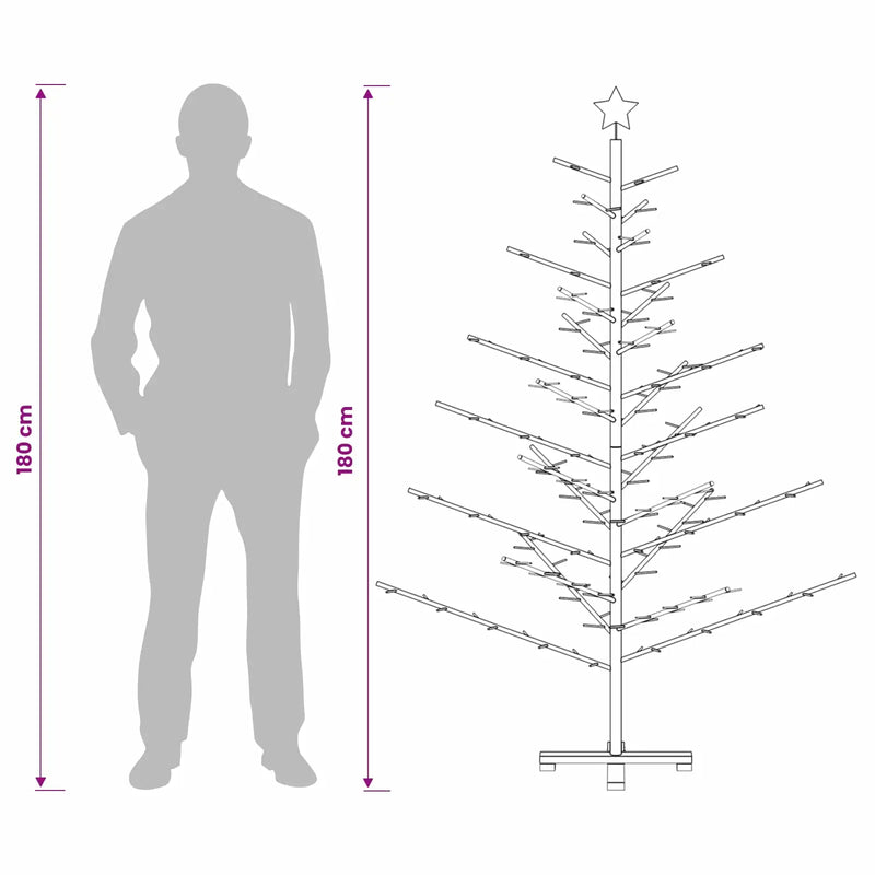 Wooden Christmas Tree KOTKA 180 cm Bamboo and solid pine wood