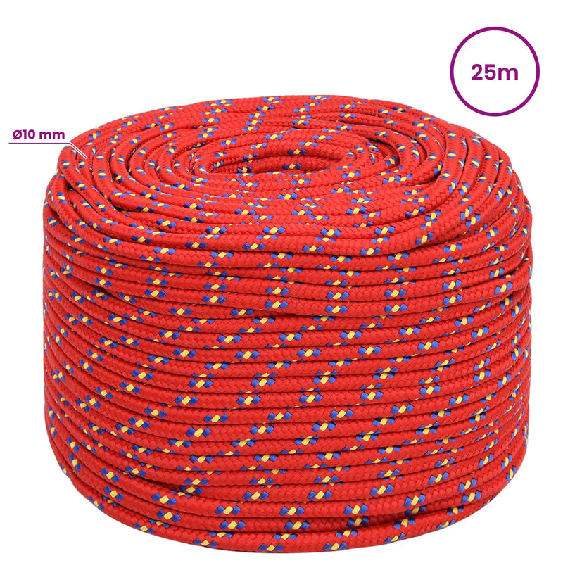Multipurpose Utility Rope 10 mm 25 m Red PP 645 kg Max Load
