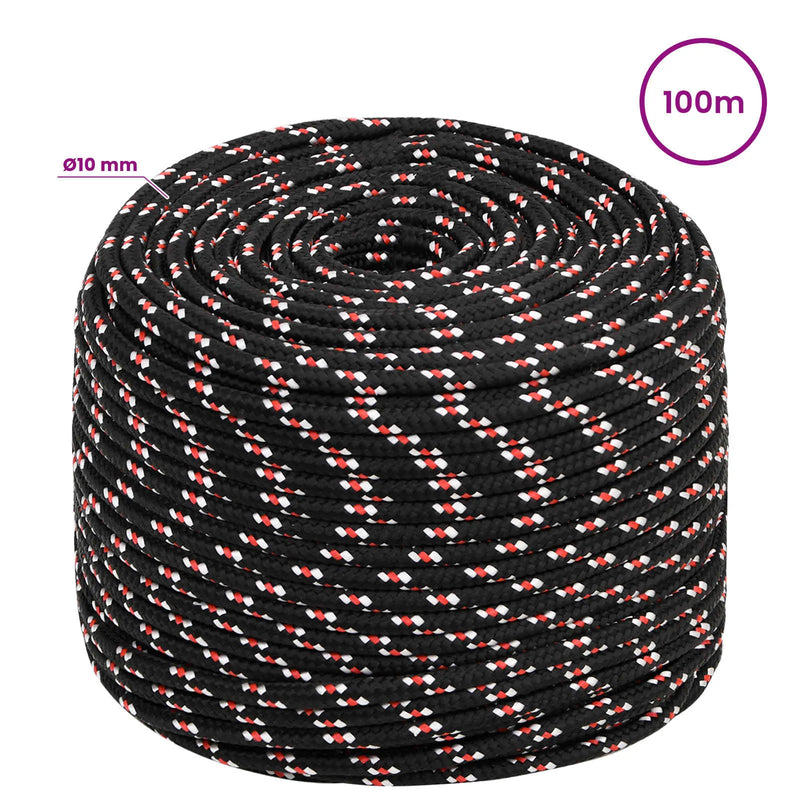 Multipurpose Utility Rope 10 mm 100 m Black and Red PP