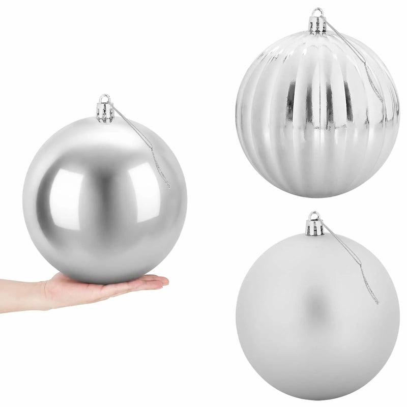 Christmas Ball Set XXL 3 pcs Silver �� 25 cm Plastic